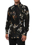 Dolce & Gabbana Black Cowboy Collared GOLD Formal Dress Shirt